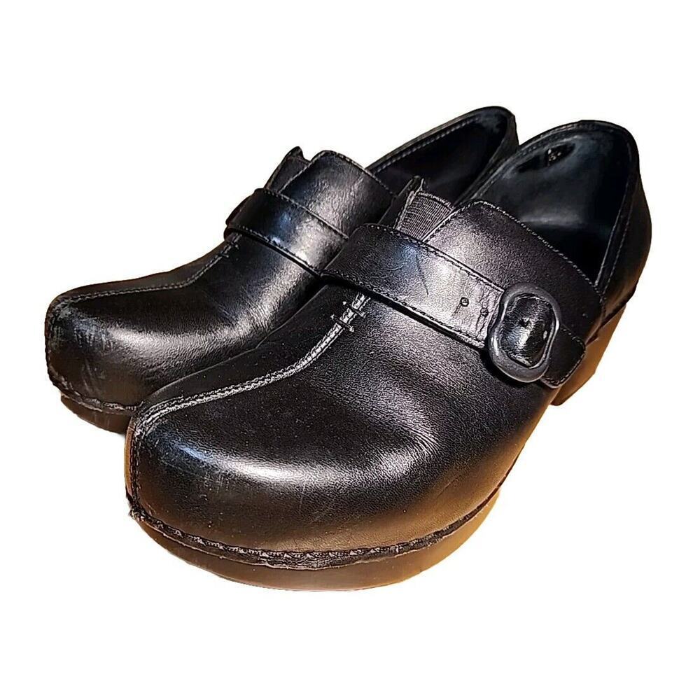 Dansko Tamara Clog Burnished Full Grain Brown Leather Shoes Size 39 US 8.5-9